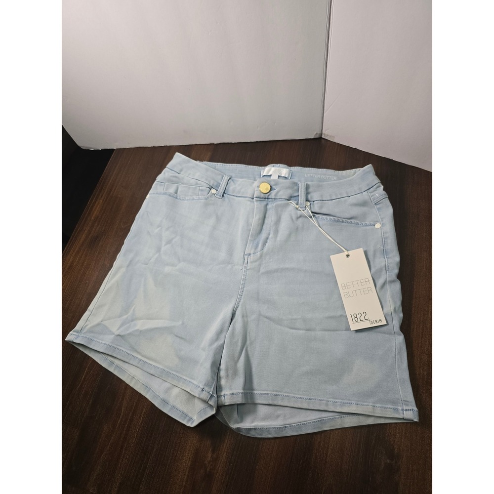 1822 Denim Better Butter High Rise Shorts Light Wash Blue, 16W, NWT